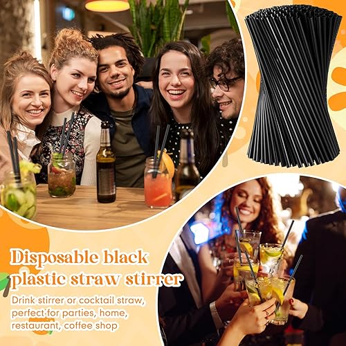 Miniatura 9 de Eaasty 3000 pajitas de plástico desechables coloridas a granel, 0.24 pulgadas de diámetro y 7.87 pulgadas de largo, pajitas de plástico desechables