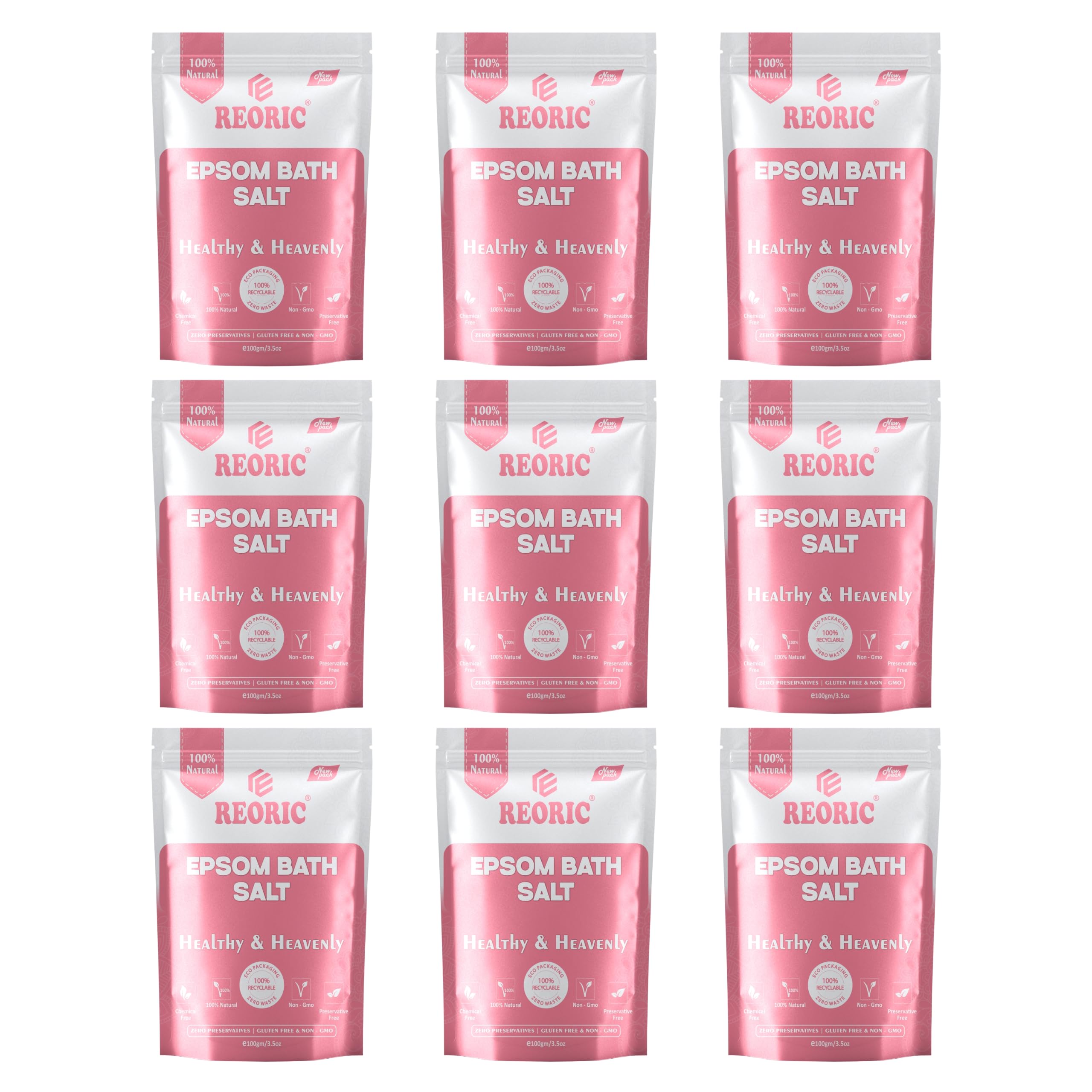 Pure Epsom Bath Salt 900g (Pack of 9 x 100g) - Premium Magnesium Sulfate Crystals for Soothing Bath Soak, Refreshing Foot Care, DIY Beauty Routine, and Garden Plant Care-image-13