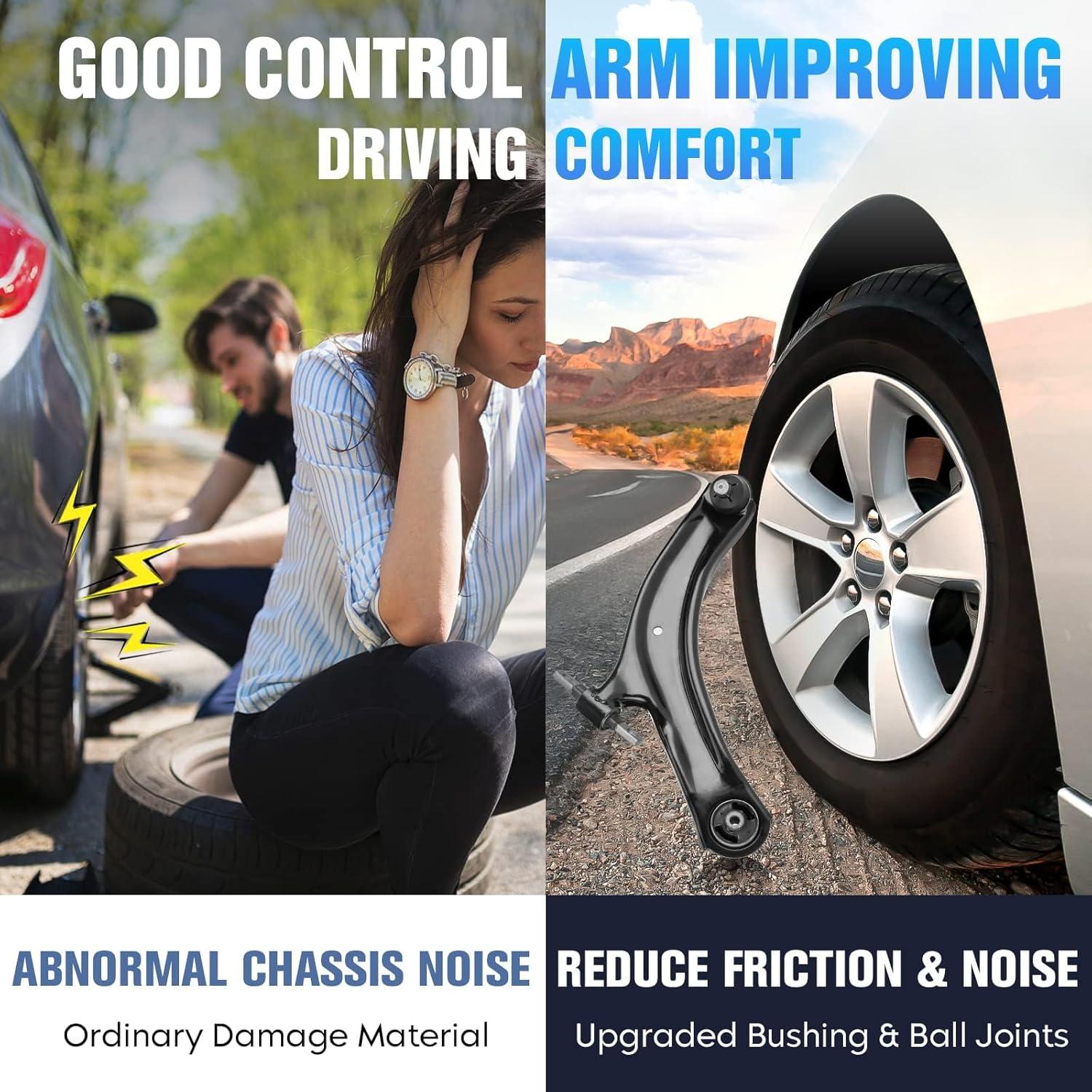 Front Lower Control Arms Fit for Nissan Rogue 2.5L 2008-2013, Rogue Select 2.5L 2014 2015-2PCS Suspension Kit