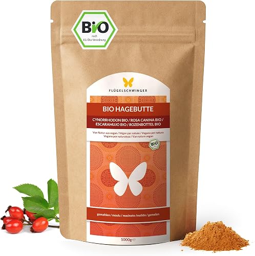 1kg de poudre de cynorrhodon BIO, qualité bio certifiée, issue de fruits entiers mûris au soleil, finement moulue (1000g)