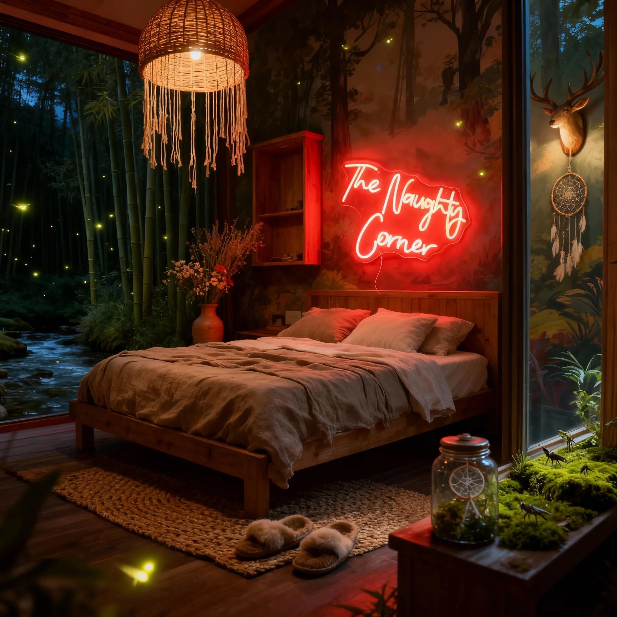 Led "The Naughty Corner" Segno neon Lettere Alimentato USB Luci al neon per la stanza Home Bar Art Decorazione della parete Finestra del partito Soggiorno Decor Regalo di Natale (rosso)