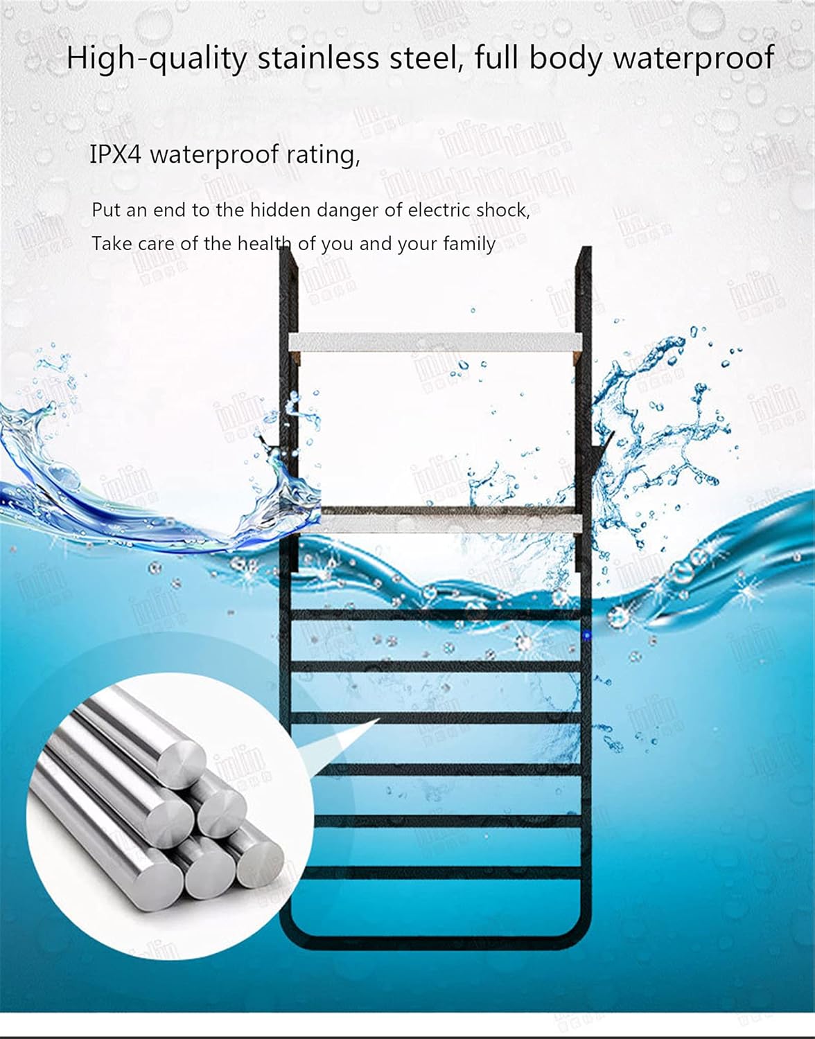 APUM Heated Towel Rack, Wall Mounted Electric Towel Warmer,with Built-in Timer with Temperature Control Wall Mounted Electric Heated Towel Racks for Bathroom