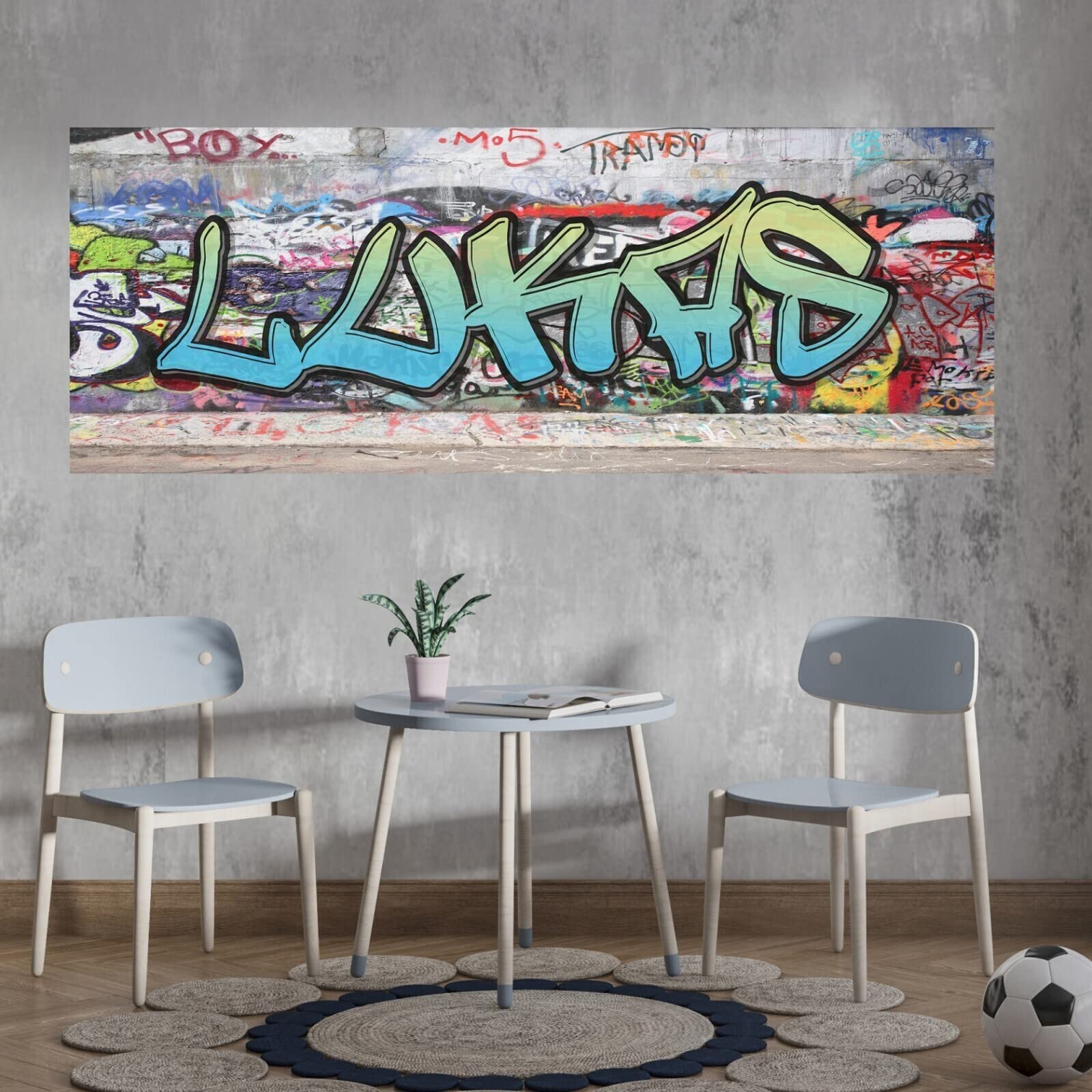 tjapalo p77x Cooles Wandbild Graffiti Poster mit Namen personalisiert Graffiti jugendzimmer Poster Name XXL Kinderzimmer Wandbild Teenager junge Mädchen, Größe: B160xH58cm