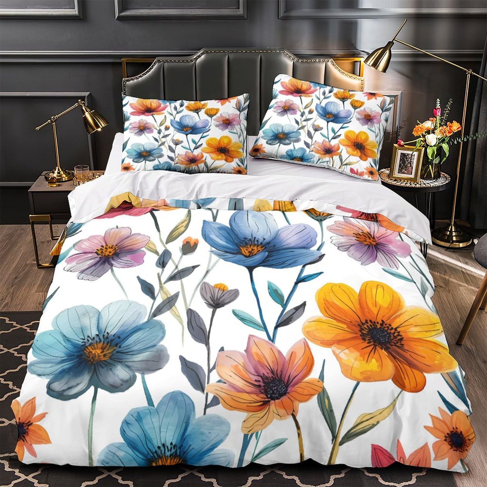 Housse de couette hypoallergénique en microfibre douce avec fermeture éclair solide 200x200