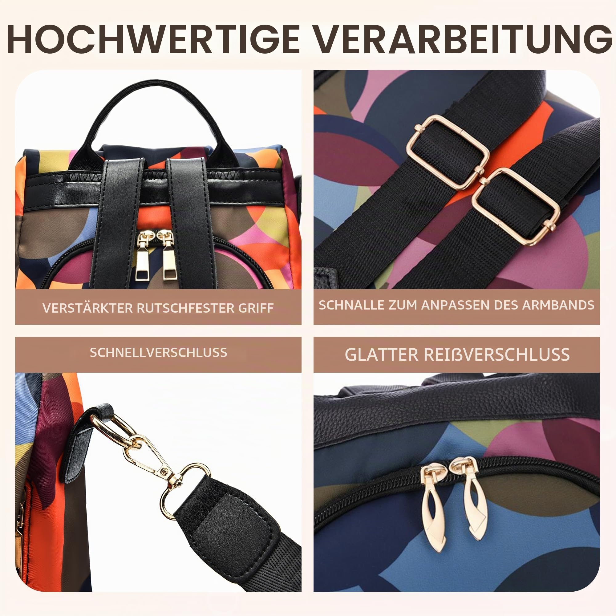shepretty Damen Rucksack Anti Diebstahl Umhängetasche Multifunktions Schultaschen