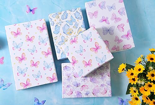 Miniatura 3 de Sikiweiter Papel de regalo de mariposa  12 hojas de papel de regalo de mariposa para cumpleaños, boda, baby shower, vacaciones, 19.7 x 27.6 pulgadas