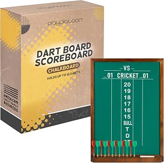 Play Platoon Dart Scoreboard & Darts Holder Wall Mount - Wood Score Board, Professional Darts Accessories, Dart Holder