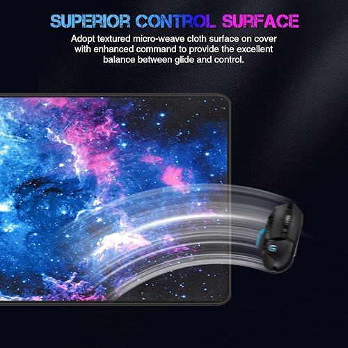 Miniatura 3 de ETZ Alfombrilla de mouse grande para juegos de 31.5 x 11.8 x 0.12 pulgadas, con bordes cosidos, alfombrilla de mouse extendida, base de goma natural