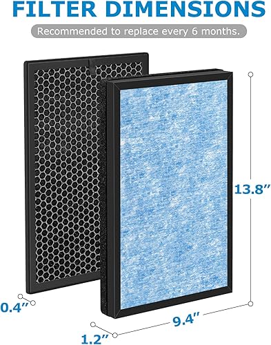 Miniatura 3 de iSingo Filtro de repuesto AirMax8L compatible con el purificador de aire Okaysou AirMax8L, filtro de carbono 3 en 1 azul y 2 en 1 con doble filtro