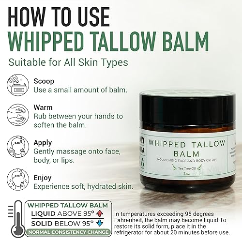Miniatura 8 de Really Good Blends - Whipped Tallow Balm Moisturizer - Infused with Olive Oil - Ideal for Eczema, Rosacea, and Baby Skin - 2 oz (Unscented)