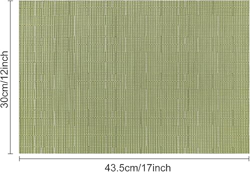 Miniatura 7 de Myir JUN Juego de 6 manteles individuales tejidos de vinilo, manteles individuales lavables para interiores, antideslizantes, para mesa de comedor