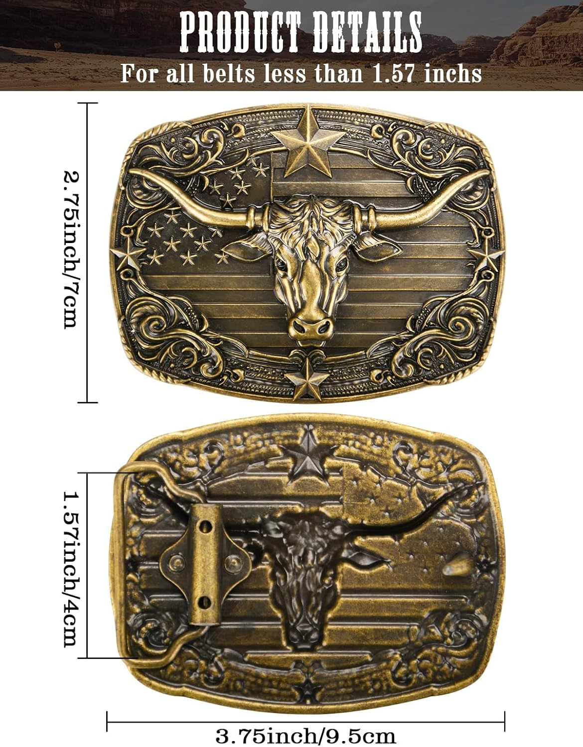 Western Belt Buckles Men Cowboy Belt Buckle for Men Women Western Belts Buckles for Cowboys Cowgirls Texas Novelty - Image 2