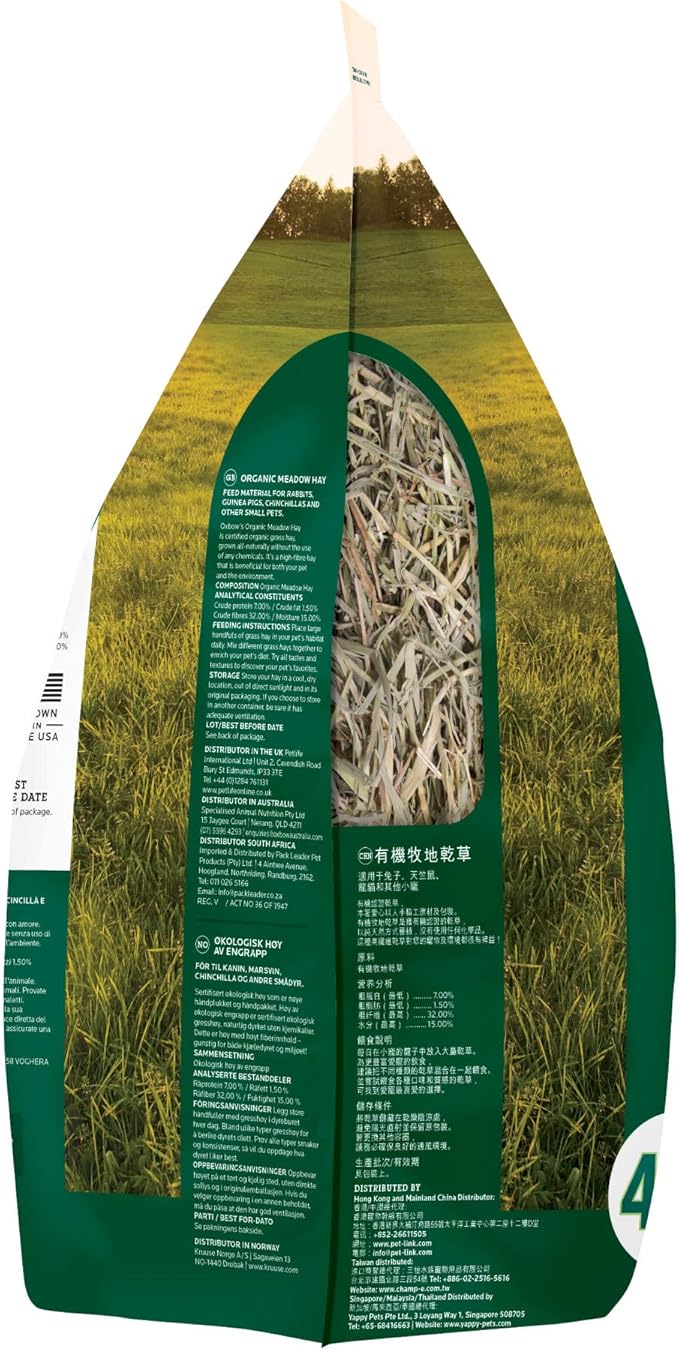 Oxbow Heno Orgánico Meadow para Conejillos de Indias, Conejos y Chinchillas, 40 oz miniatura 7