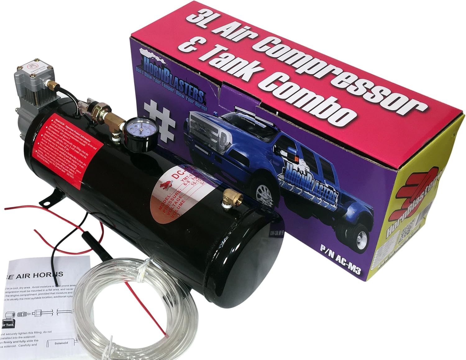HornBlasters Kit de sistema de aire todo en uno de 3 litros 110 PSI