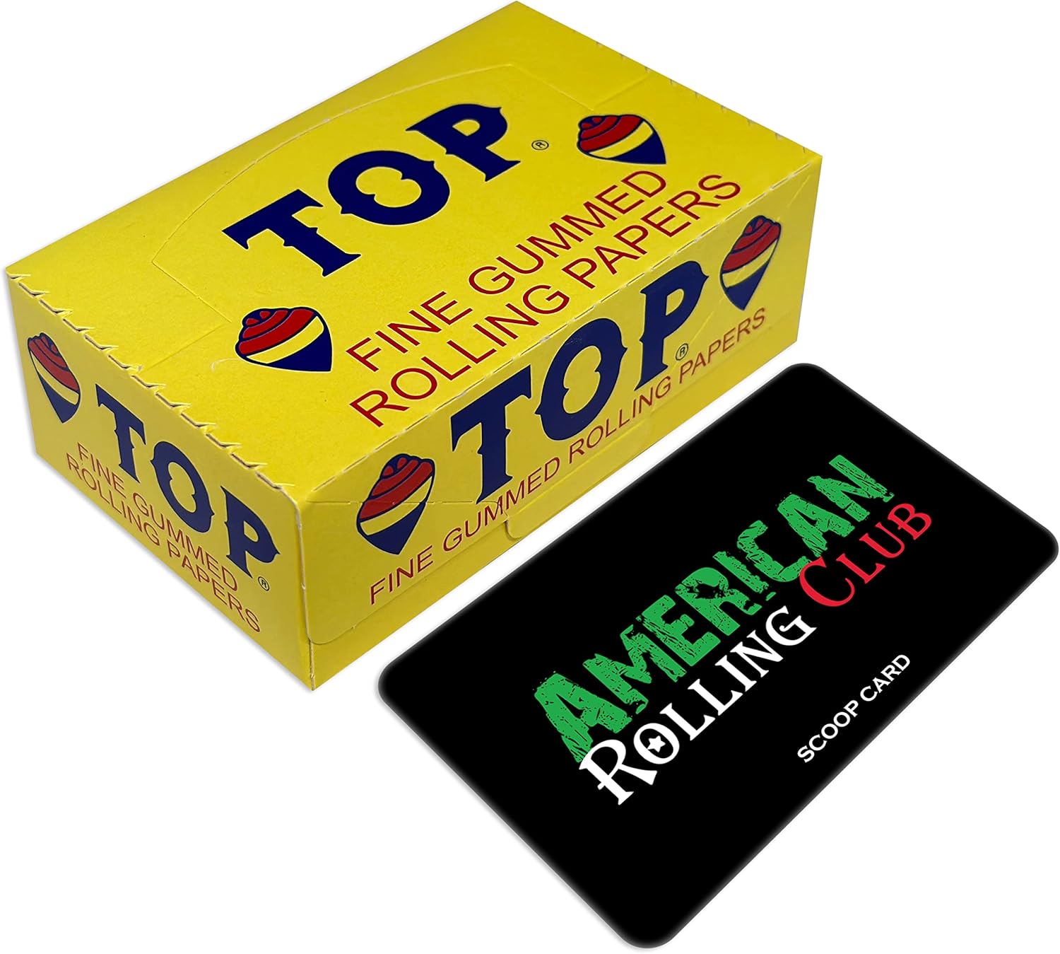 TOP Single Wide Cigarette Papers and ARC Scoop Card (Full Box)