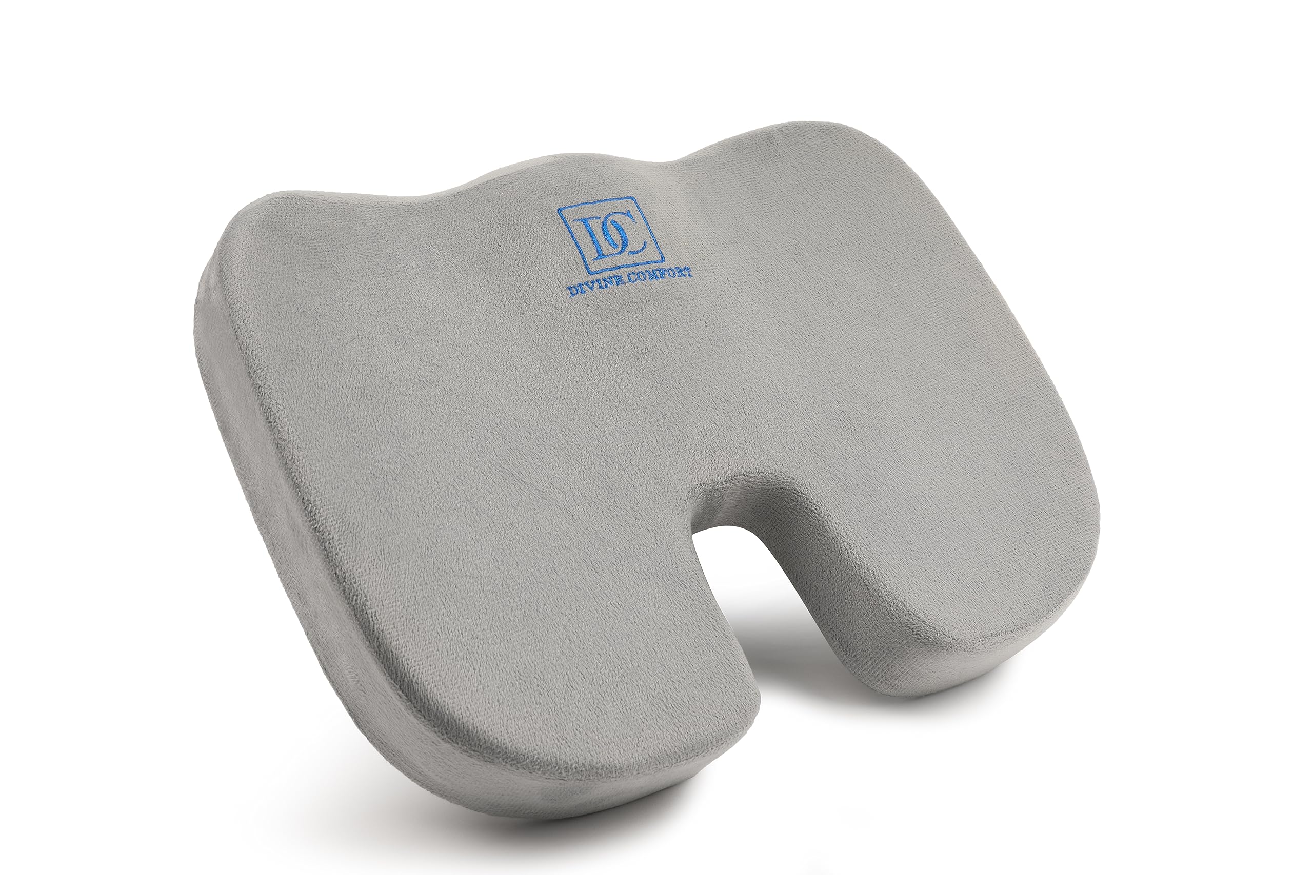 Divine ComfortGel Enhanced Memory Foam Seat Cushion - Climate Control Gel Coccyx Cushion for Tailbone Pain Relief - Orthopedic Support Office Chair Pad - Pressure Relief for Desk Chair, Car, Gaming