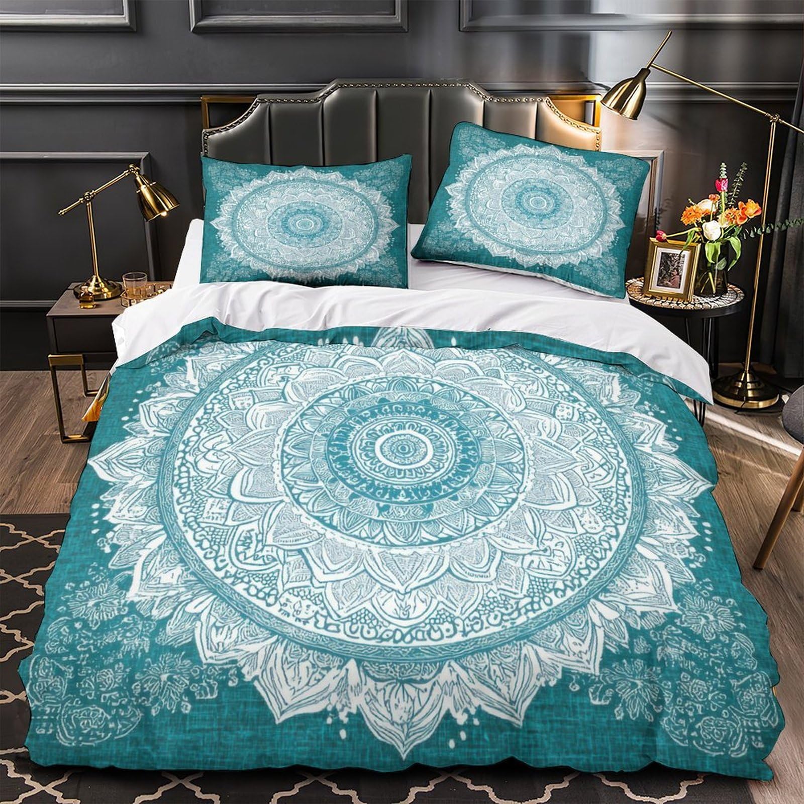 Linge de lit mandala ultra doux et résistant pour chambre d'enfant ou adulte