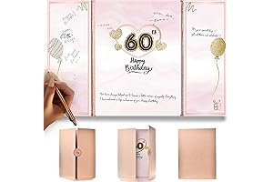 60th Birthday Guest Book with Rose Gold Signature Board