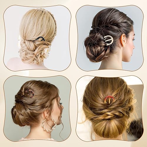 Miniatura 4 de 4 horquillas para el cabello para mujer, cabello fino y fino, pasadores grandes para cabello fino y grueso, pasador de pelo de torsión francesa de