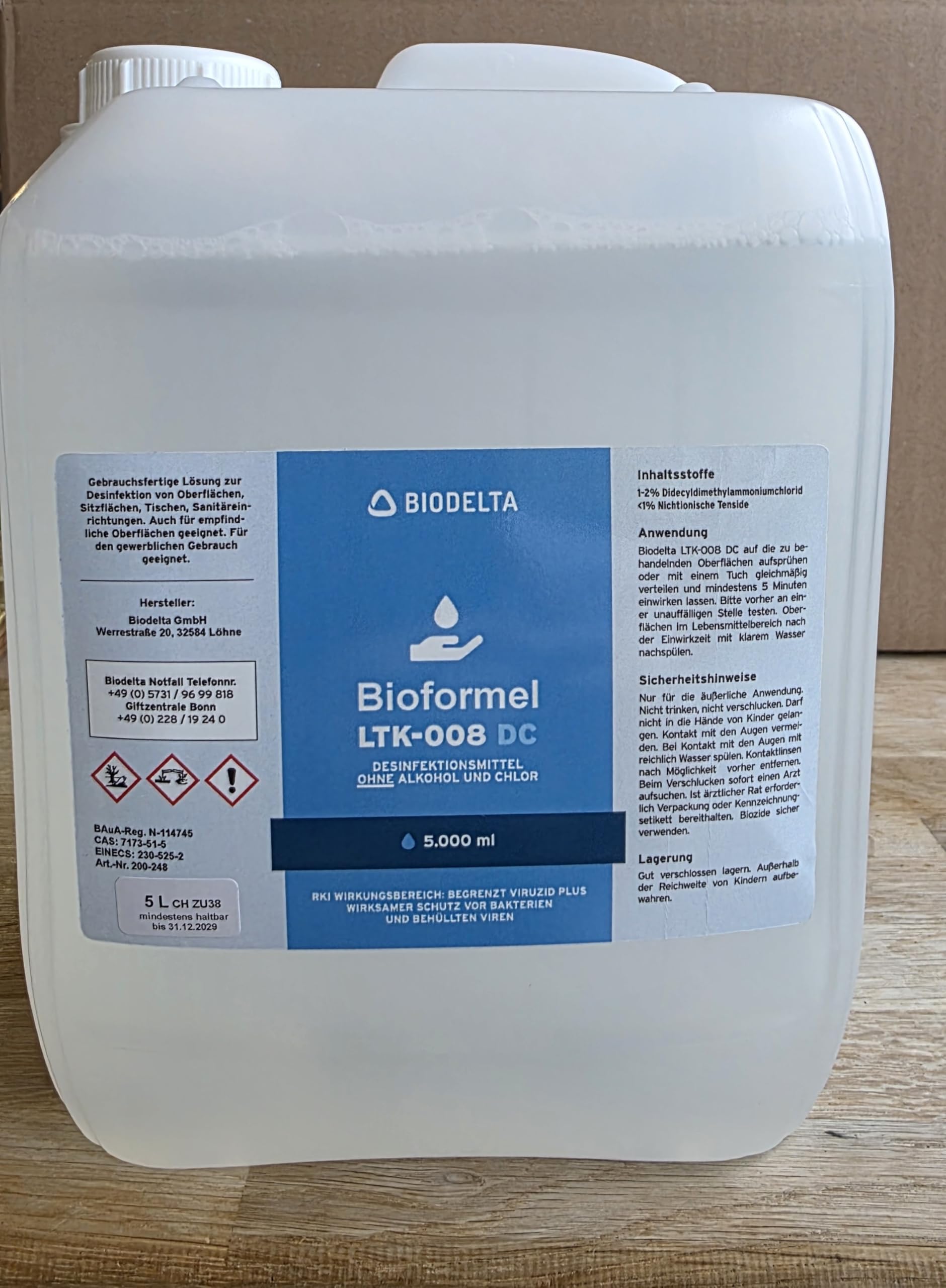 BioFormel DC Flächendesinfektionsmittel 5L | Desinfektionsmittel | LTK-008 | Made in Germany