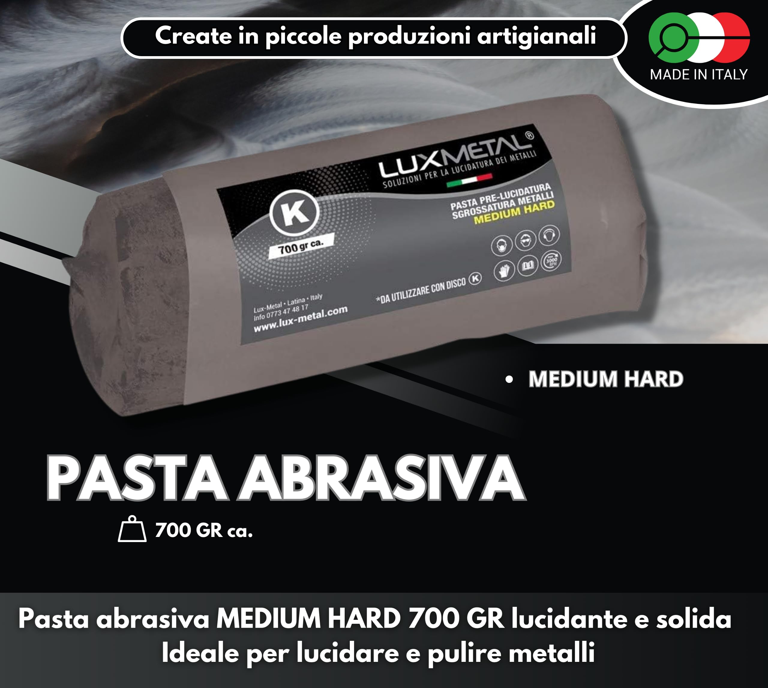 Pasta Abrasiva Lucidante Blu - Medium Fine 700g Per Metalli E Pietre - Foto 6