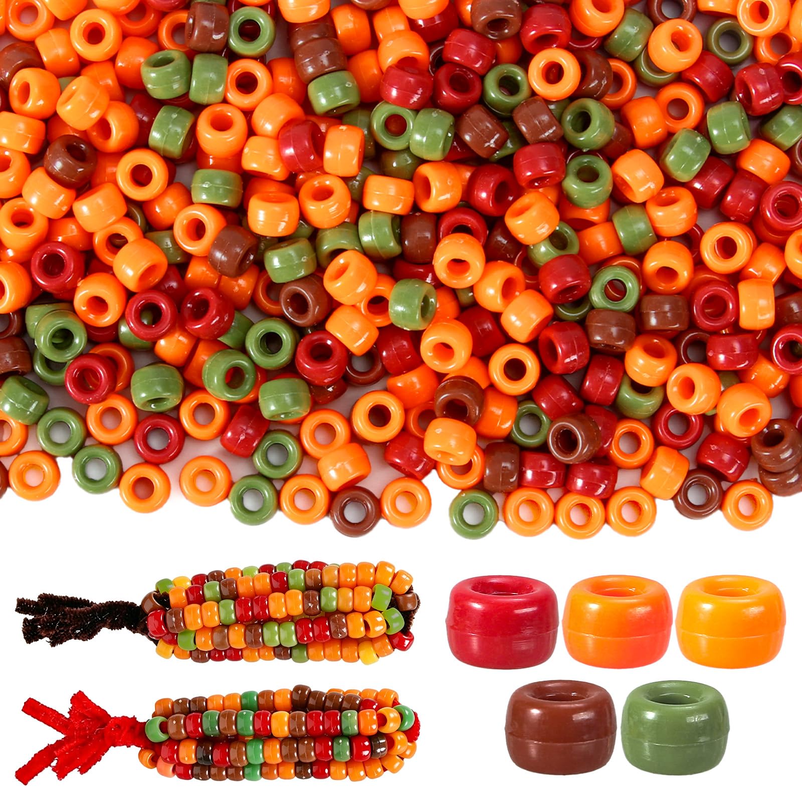 Perles poney d'automne pour fabriquer des colliers de Thanksgiving et décorations de fête