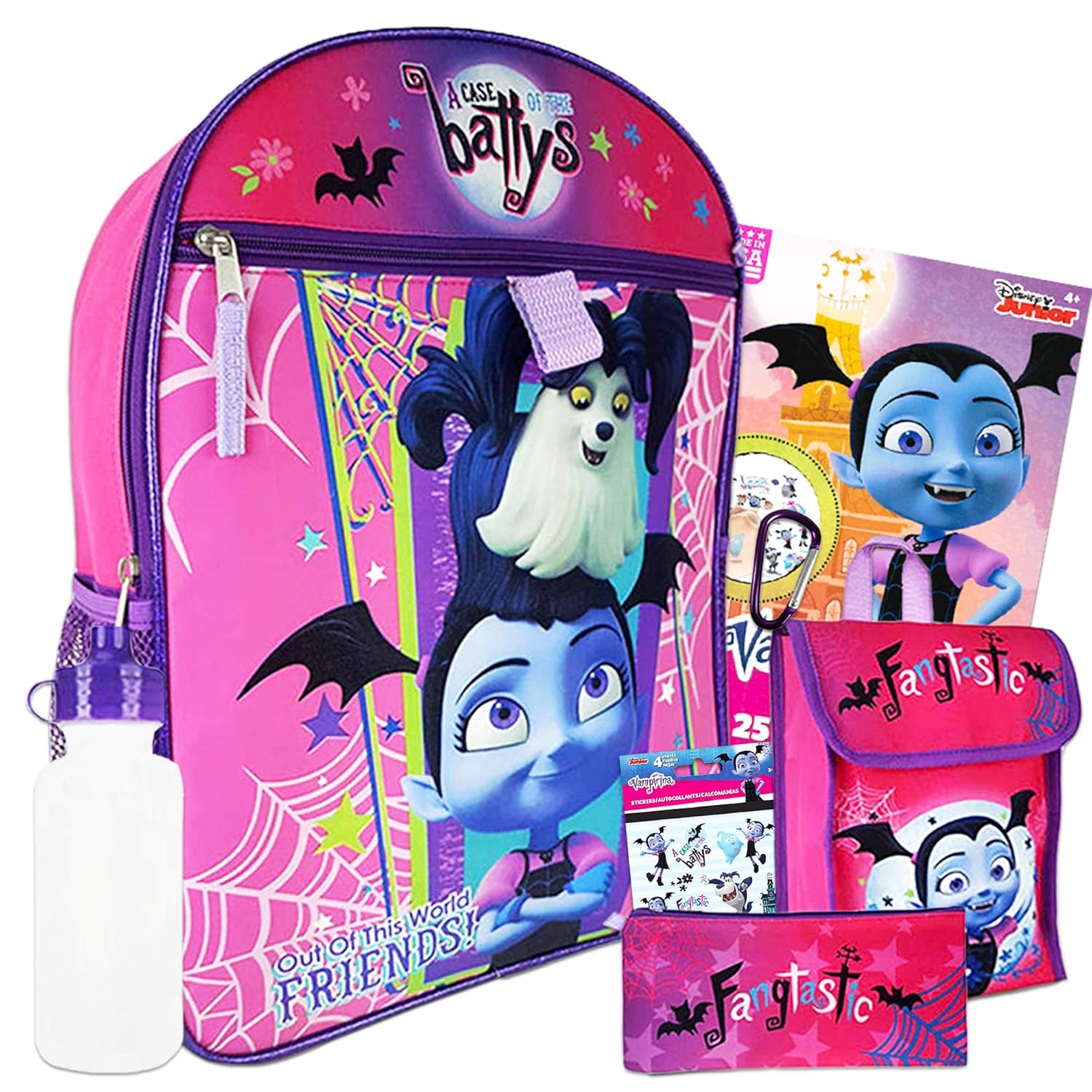 Disney Vampirina Backpack Set for Girls 8 Pc Deluxe 16" Vampirina