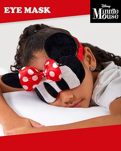 Miniatura 3 de Disney Minnie Mouse - Juego de accesorios de regalo para niñas con máscara de ojos y 3 coleteros para el cabello, con licencia oficial, Felpa, Sin