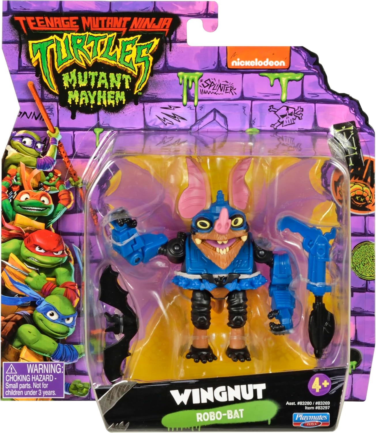 Teenage Mutant Ninja Turtles: Mutant Mayhem 4” Wingnut Basic Action Figure by Playmates Toys