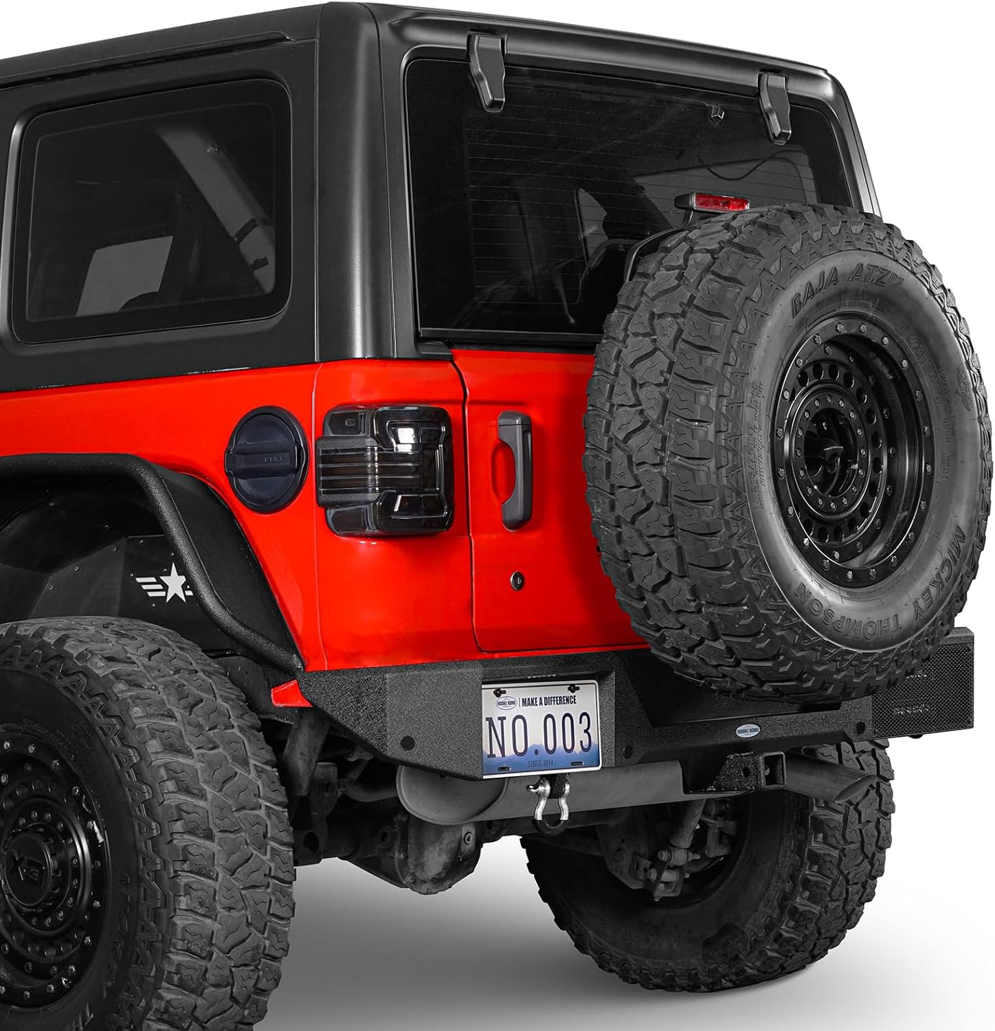Hooke Road madmax Grill + Front Bumper and Overlanding Rear Bumper Kit for Jeep Wrangler JL 2018-2026, Offroad Bumper w/Winch Plate, D-ring Mount