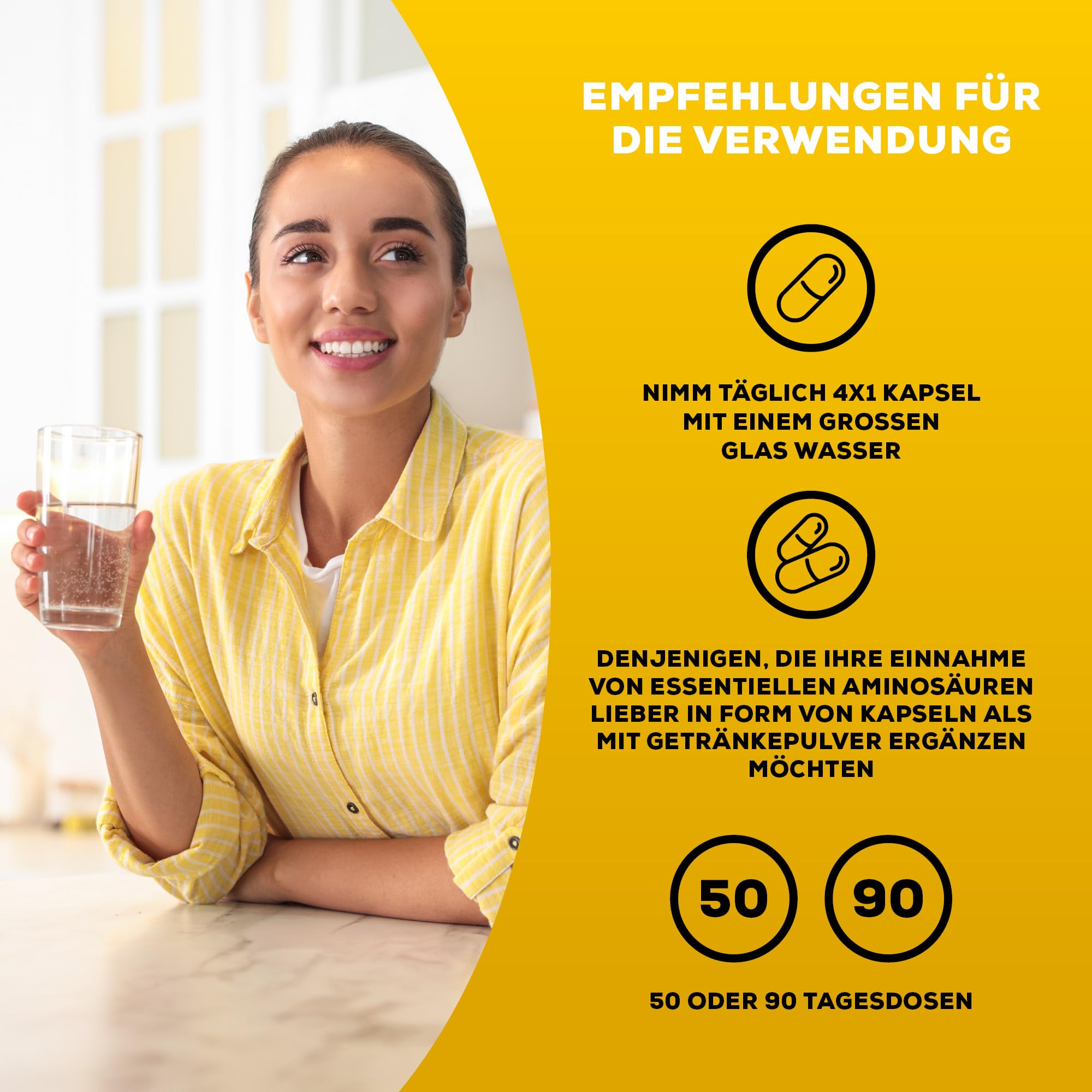 BioTechUSA EAA Kapseln | 3200mg essentielle Aminosäuren, alle 9 essentiellen | WHO-empfohlenes Verhältnis | 200 Kapseln