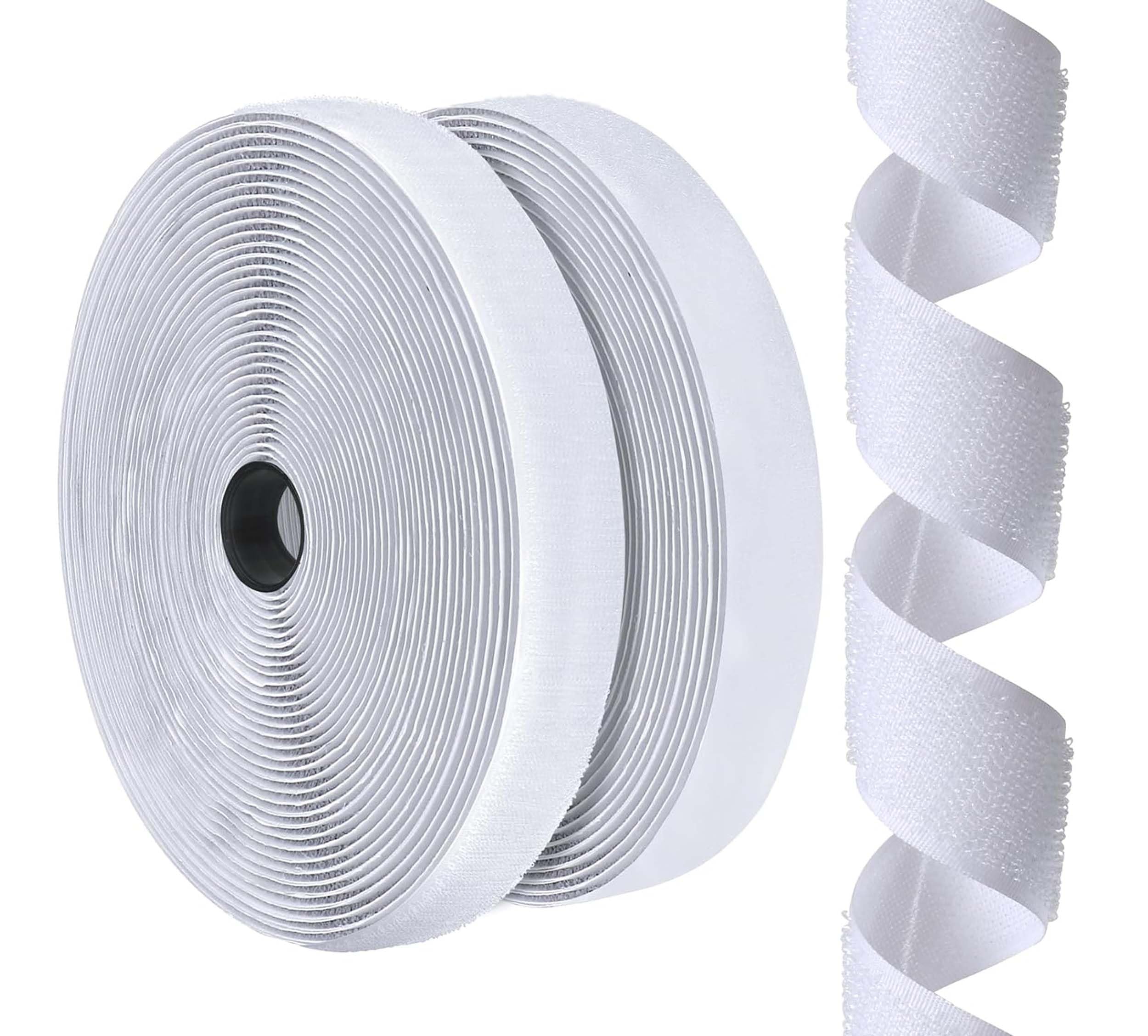PRANSUNITA 82 ft ( 25 mts ) Self Adhesive Hook and Loop Strips, 0.79 inch width Strong Back Sticky Glue Nylon Fabric Fastener for Home School Office Use for Stationery and Household Purposes Color White (B08X2QVPP7) Amazon Price History, Amazon Price Tracker