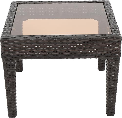 Christopher Knight Home Antibes - Mesa decorativa de polietileno, color marrón