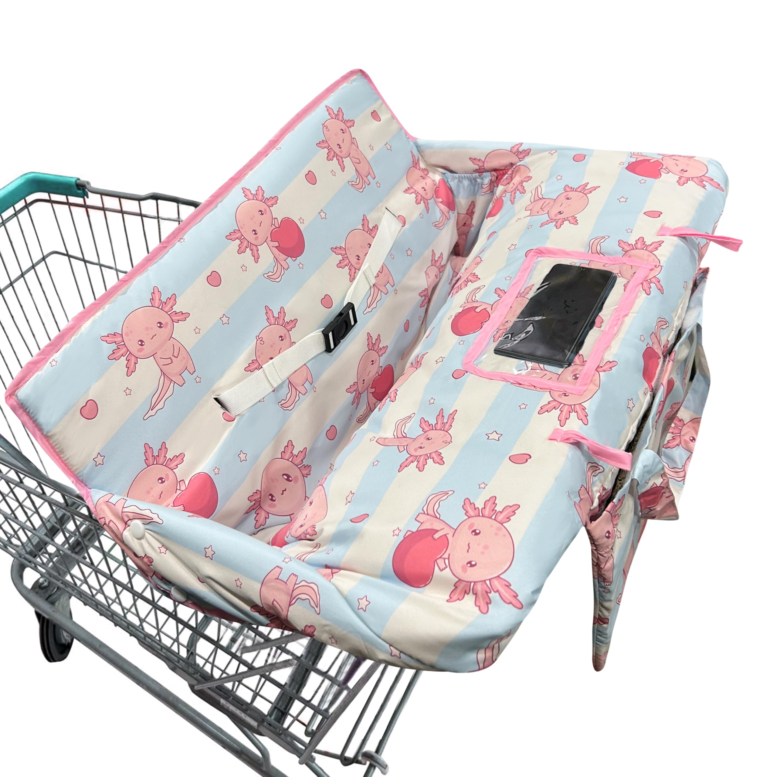 Shopping Cart Cover for Baby,2-in-1 Baby Cart Covers with Portable Cloth Bag Cart Seat Pad for Babies Grocery Cushion Cover Restaurant,Suitable for