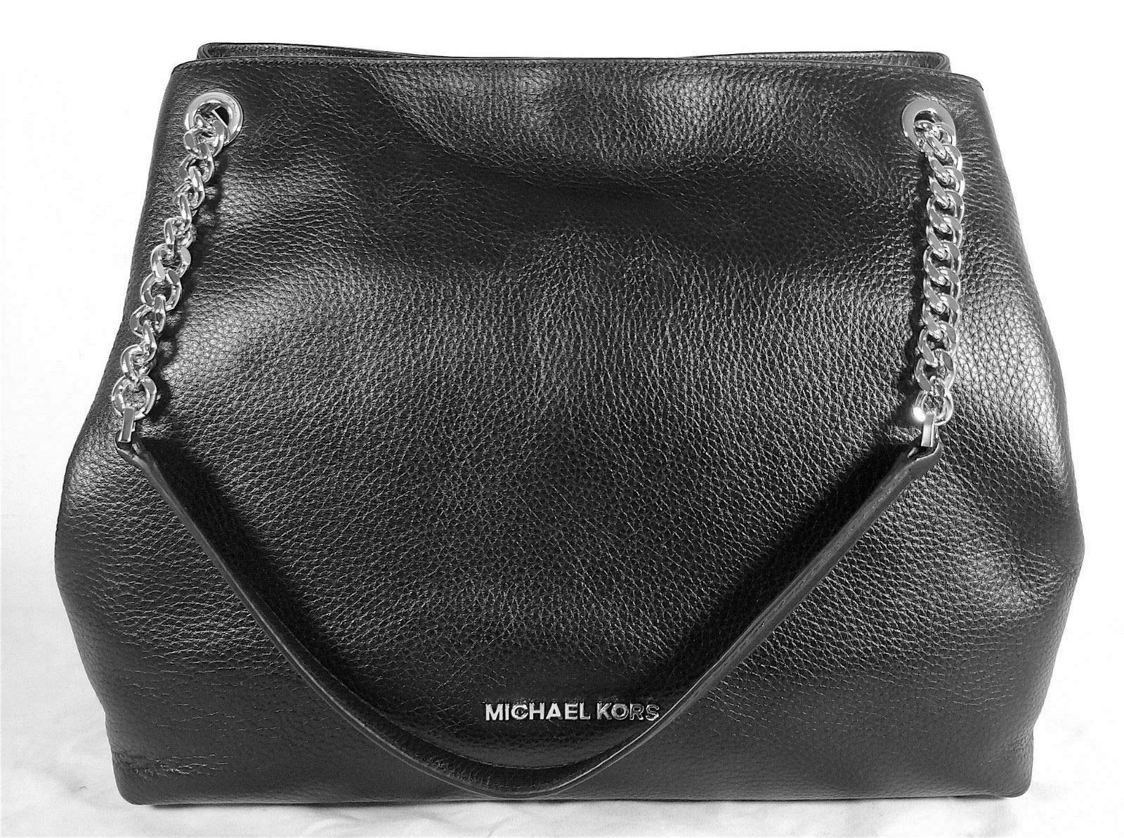 Women's Tote Pebble Leather Bag - Black