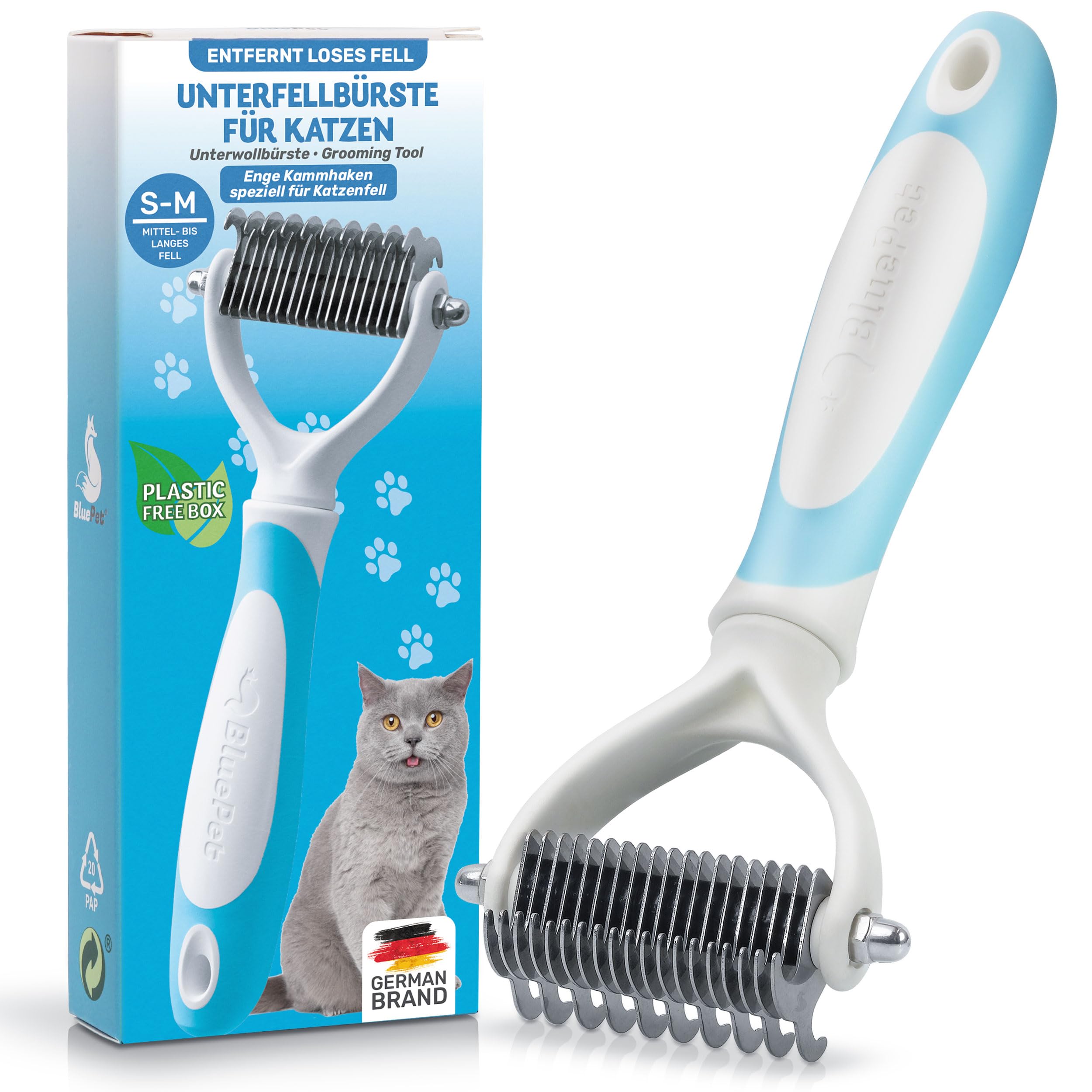 BluePet Peine para Perros y Gatos, Cepillo Gato Perro Pelo Largo, Rastrillo Quita Nudos, Pelo Muerto, Subpelo, Deslanador Mascotas Pelos Largos, Cepillos Quitapelos, Escoba Deslanar, Quitapelo Mascota — view 14