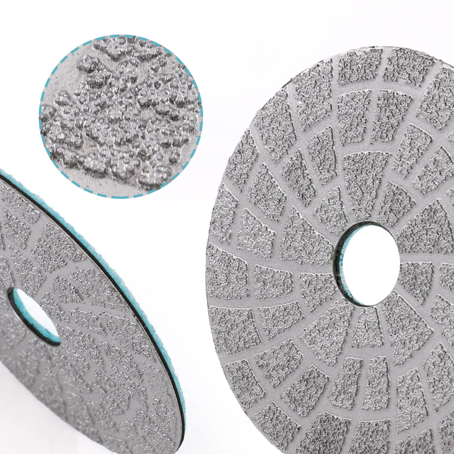 3 sztuki lutowane próżniowo diamentowe podkładki polerskie tarcza szlifierska do betonu (10 cm)