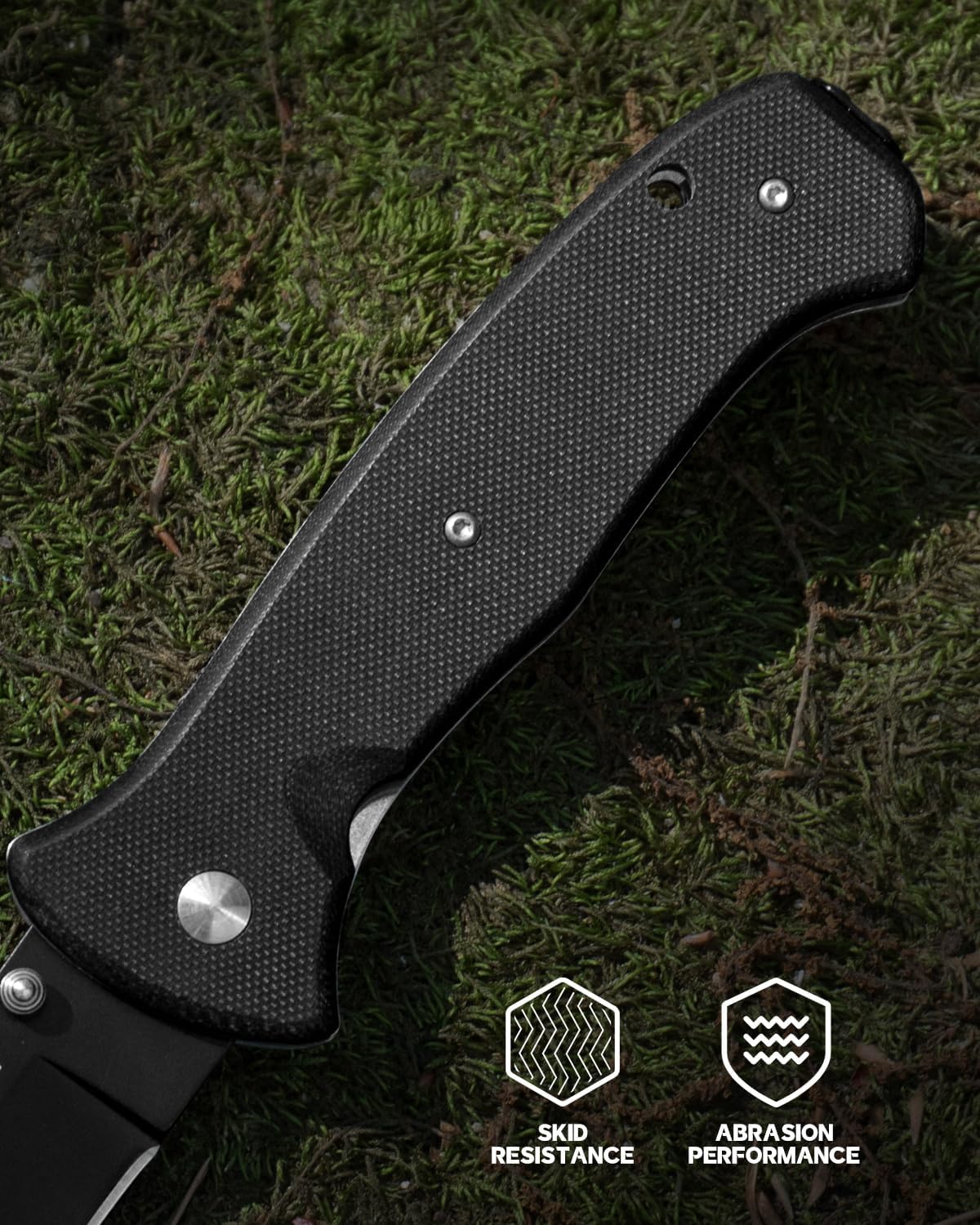 Folding Pocket Knife with Clip, 3.58" 8Cr13MoV Steel Drop Point Blade with G10 Handle, Liner Lock Pocket Knives for Men Outdoor Camping Hunting Hiking Survival Pocketknife