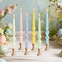 Vista 32 de Velas cónicas en espiral sin perfume, color blanco, 4 velas trenzadas de 7.5 pulgadas, hechas a mano, para cena, boda, decoración del hogar