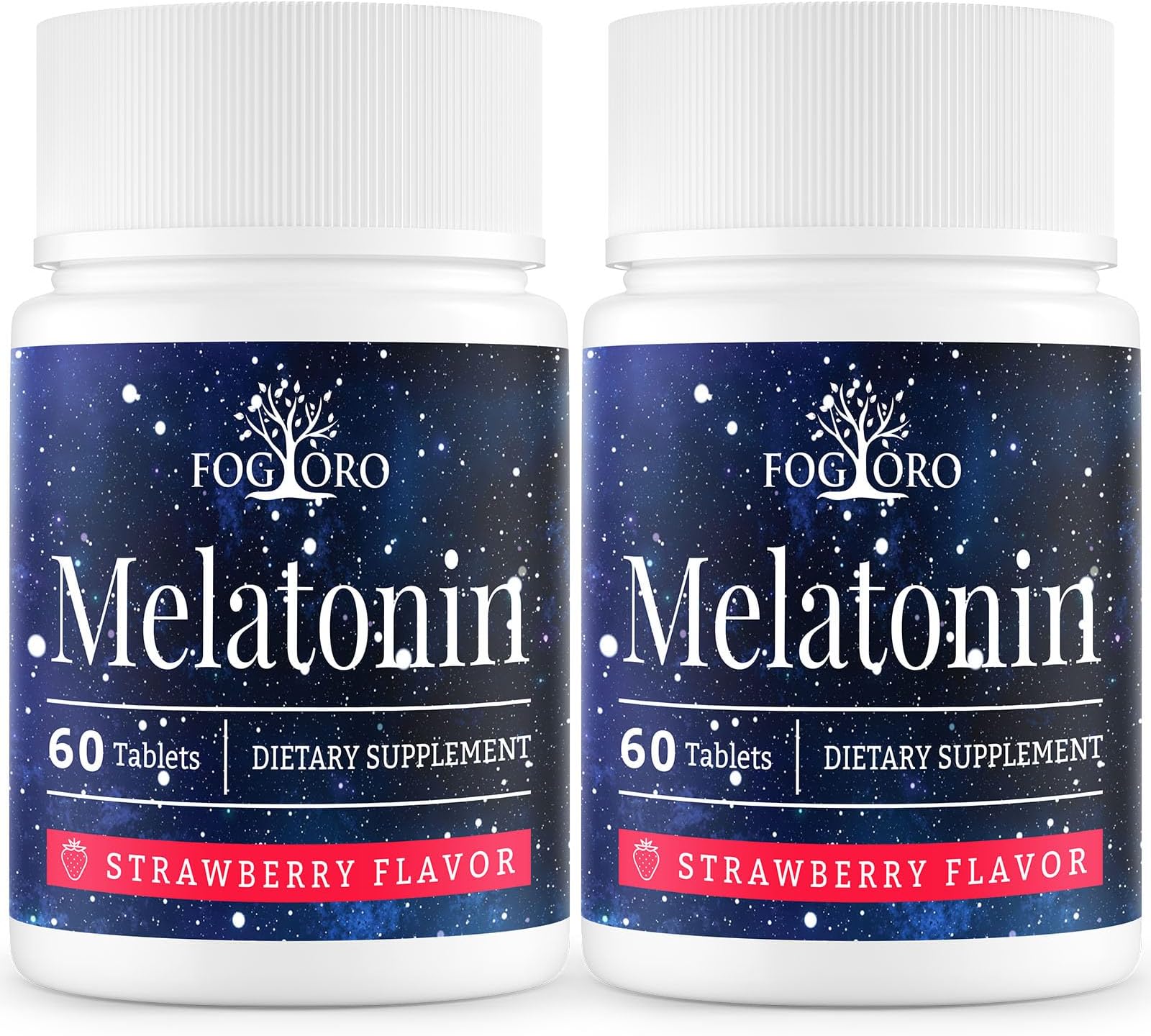 Fogoro Powerful Melatonin -Fall Asleep Faster, Stay Asleep Longer,Easy to Take, 60 Count (Pack of 2)
