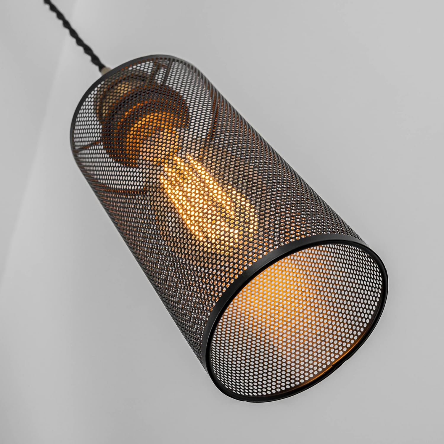 3.2 Ft Adjusted Cord Halo Type Track E26 Base with Knob Switch Retro Design Black Hollow Metal Pendant Lighting for Bar Restaurant Entryway Aisle Kitchen Sink(No Bulb & Track)