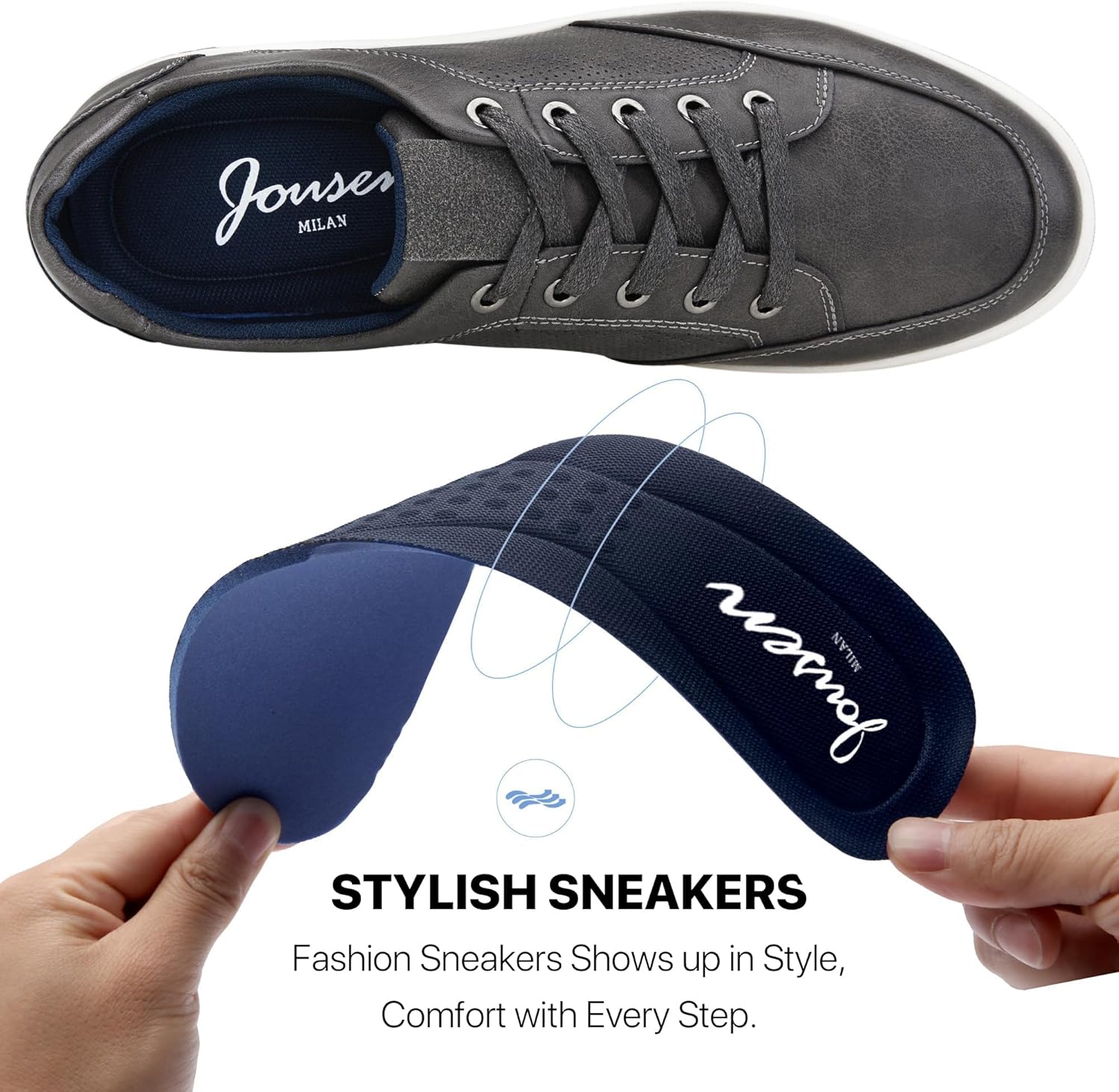 Jousen Men's Fashion Sneakers Classic Retro Casual Shoes for Men Breathable Business Dress Sneaker - Image 5