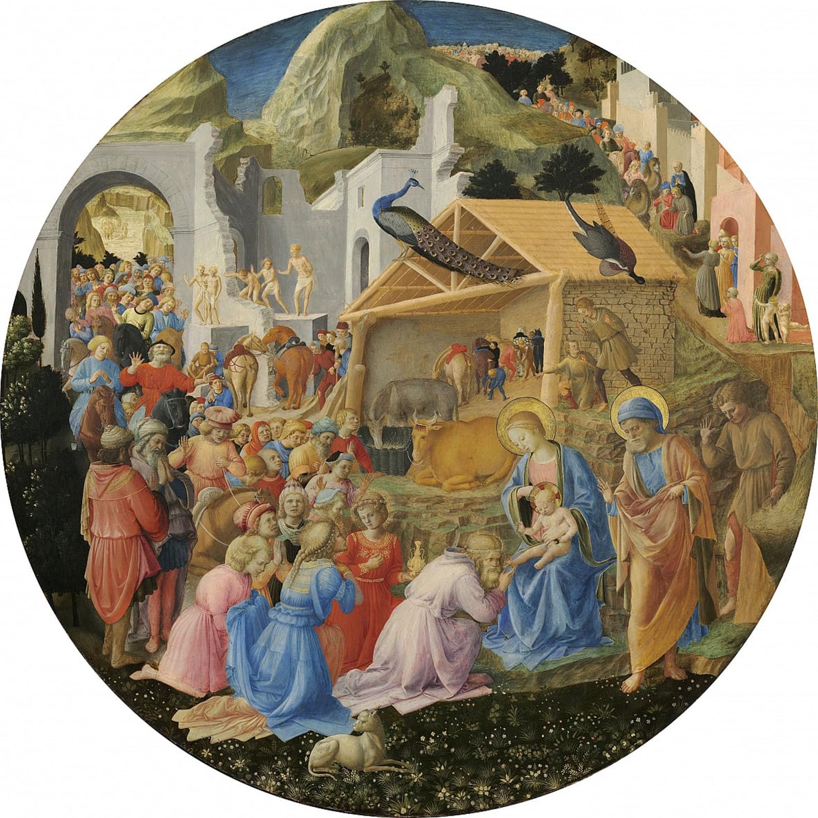 ARTXLXXBN Famous Prints Artwork Pictures Poster Painting Art Adoration of the Magi by Fra Filippo Lippi Artwork Landscape Pictures for Home Decor 60x90cm