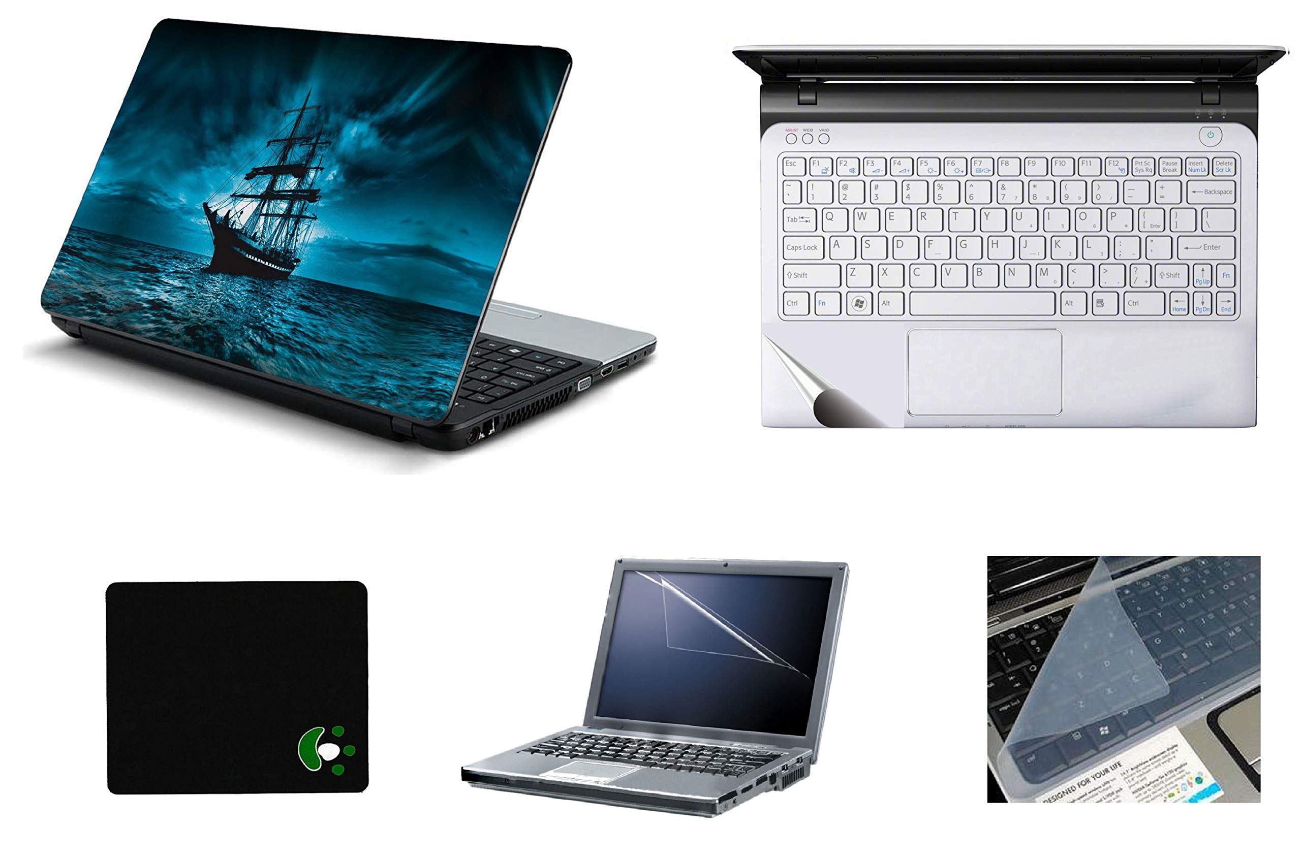 StickerKing 5 in 1 Vinyl 15.6 Inch Laptop Be Happy Laptop Skins Stickers, Screen Guard, Key Guard, Mouse Pad and Palmrest Skin Accessories Combo (Multicolour) (B08SHWHN9S) Amazon Price History, Amazon Price Tracker