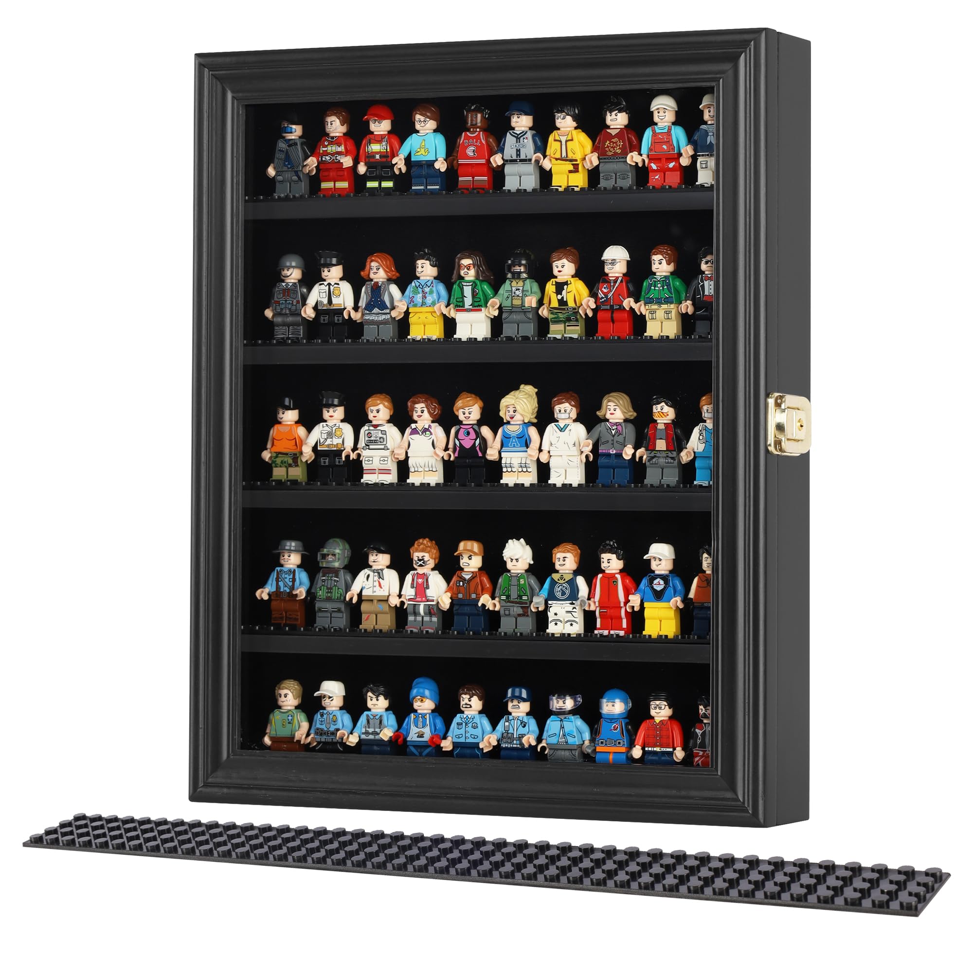 Minifigures Dimensions Display Case Thimble Wall Cabinet LG-CN30 (Black)