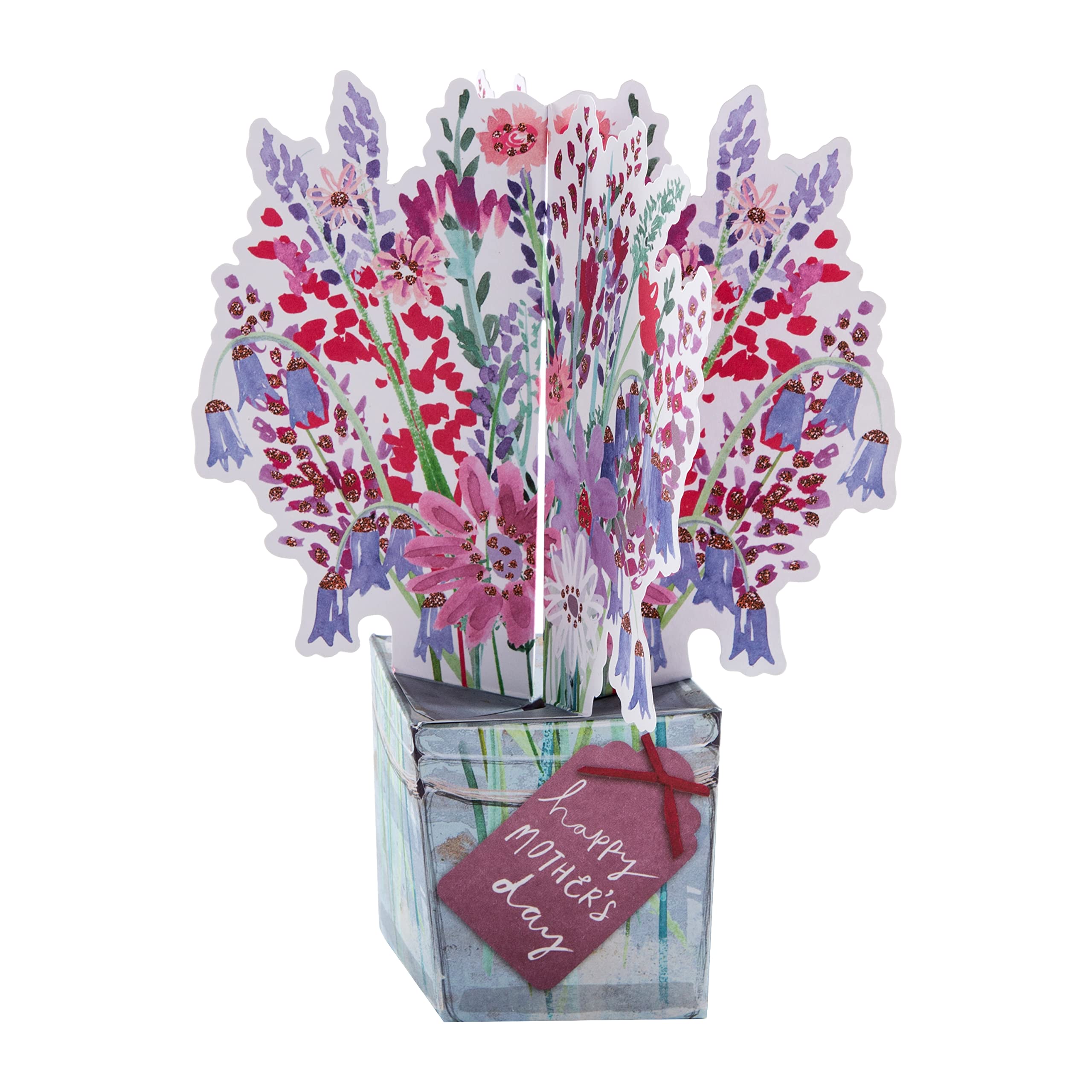 Hallmark Mother's Day Card, 3D & Pop Up Florals Design, Colourful Plants, Keepsake, For Mum, Grandma, Wife, Green, Pink, Blue