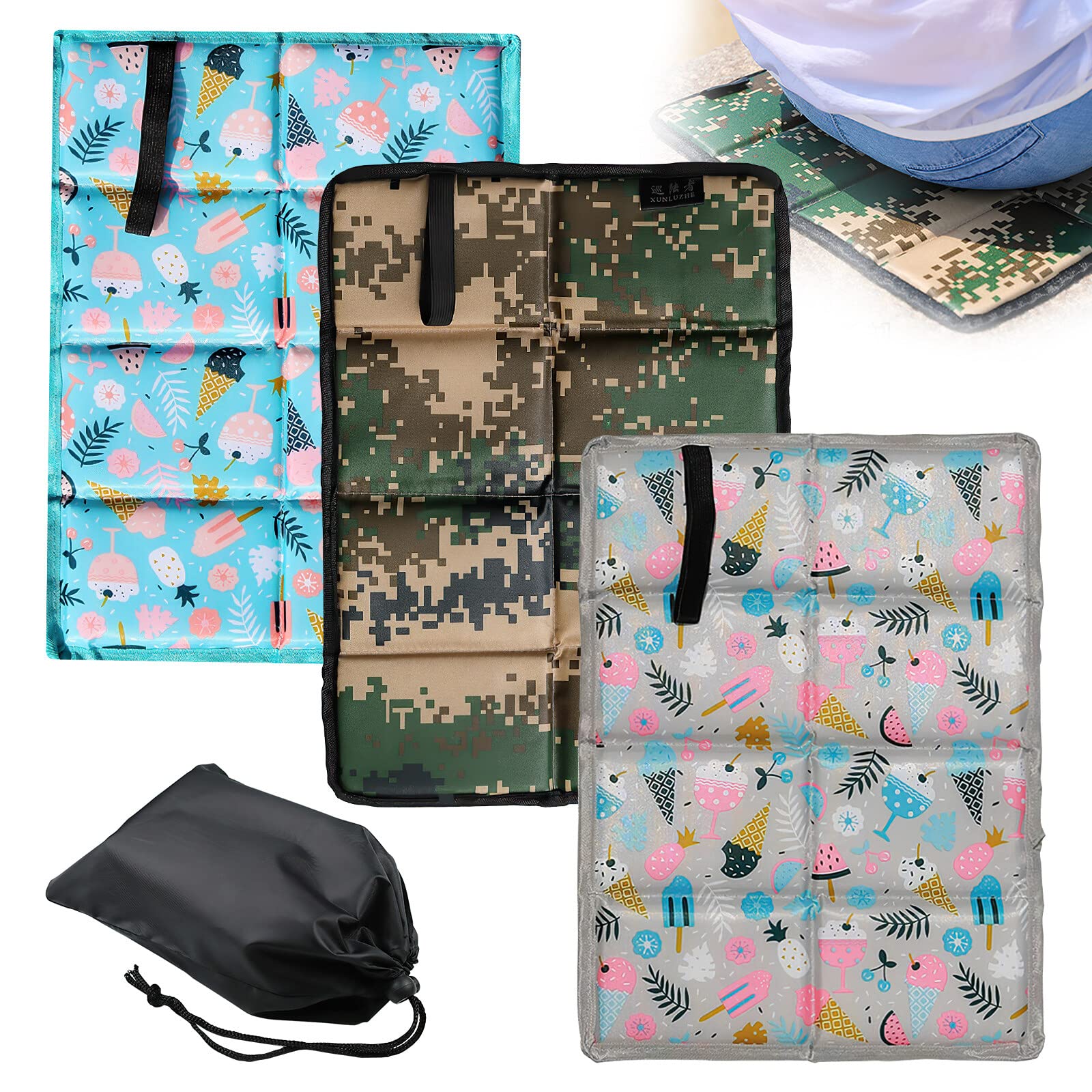 3 Cuscini Termici Pieghevoli Per Seduta - Impermeabili, Per Esterno E Trekking