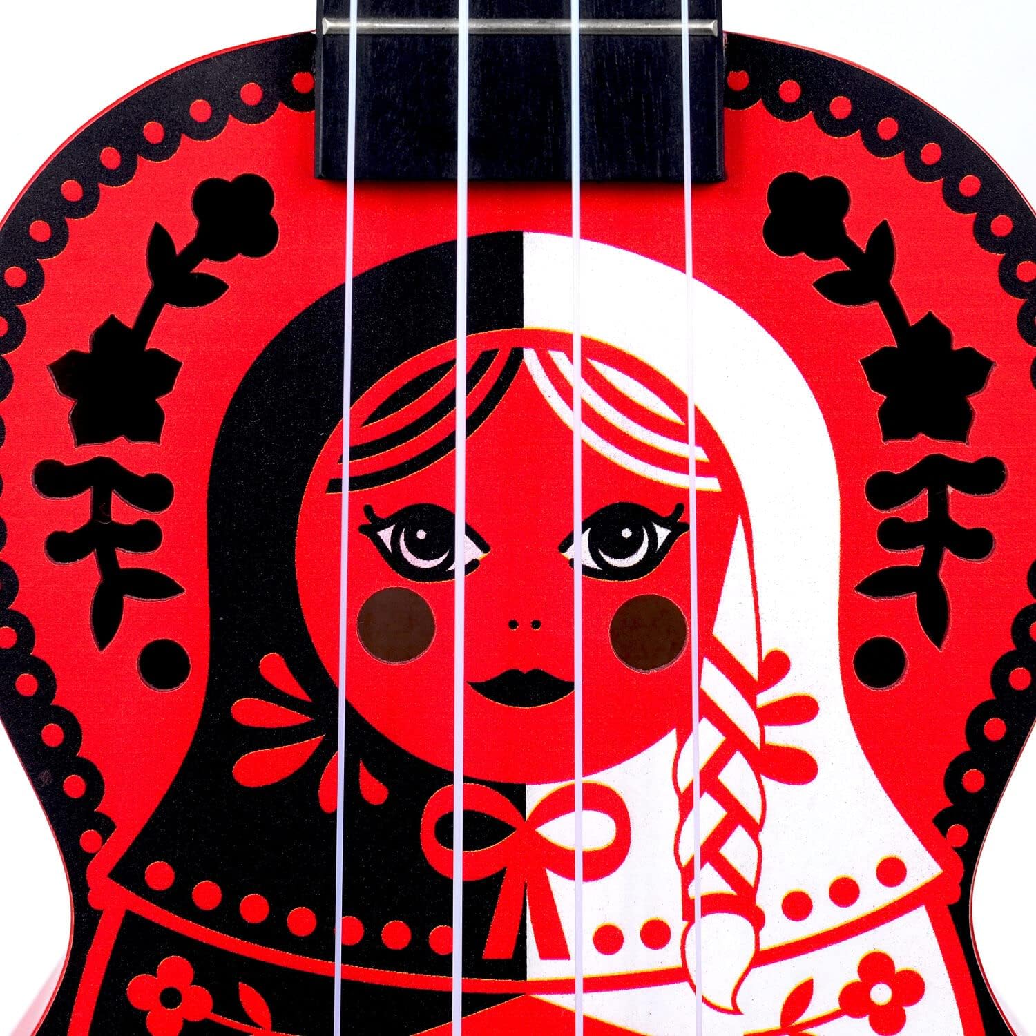 Mahalo MA1RD Art Series Soprano Ukulele, Russian Doll Motif Graphic