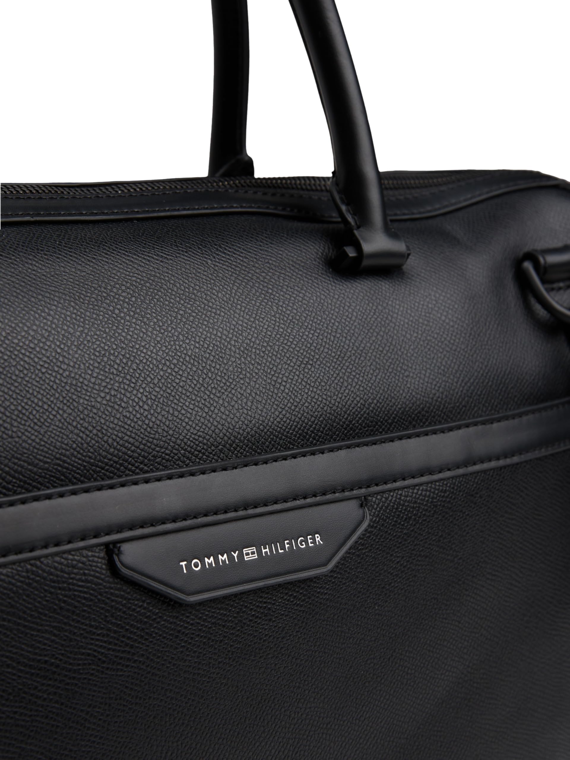 Tommy Hilfiger Sac pour Ordinateur Portable Homme Business en Cuir, Noir (Black), Taille Unique