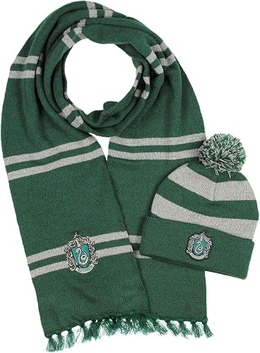 Harry Potter Hogwarts Houses - Juego de bufanda y gorro de punto